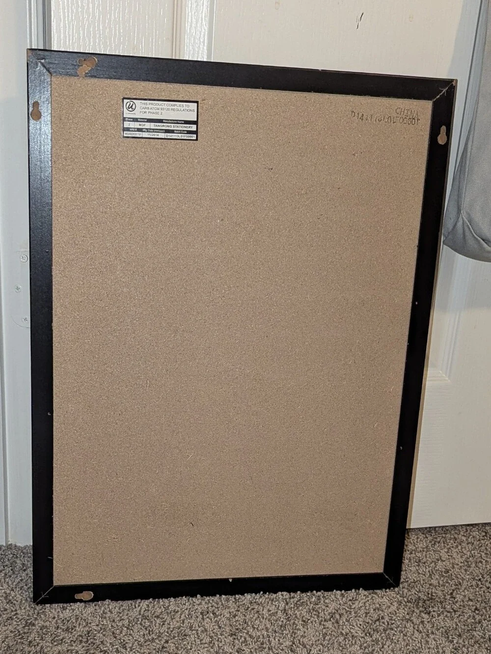 Black Frame Cork Bulletin Board